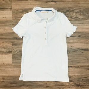 TORY BURCH Lacey Short Sleeves Polo Shirt White XS